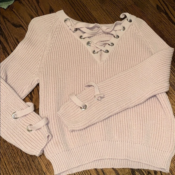 Pink Tie Sweater - Picture 2 of 3